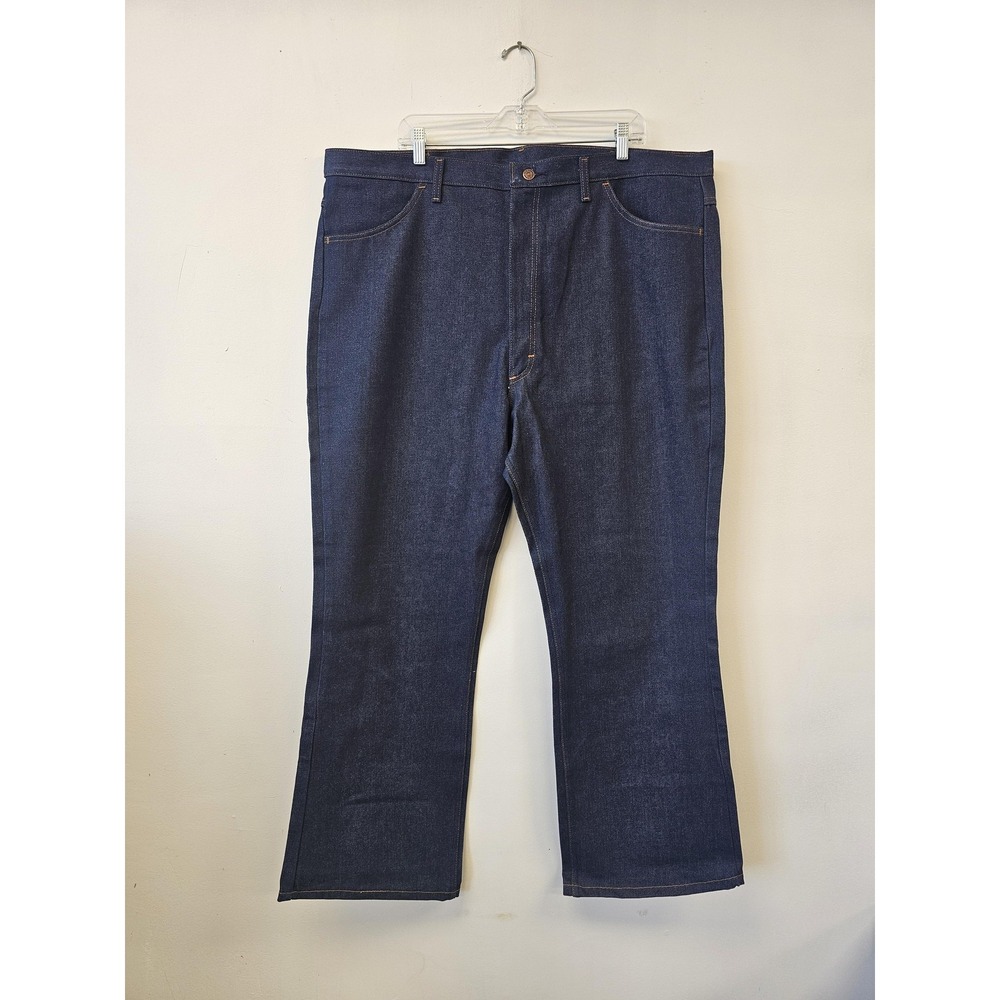Roebucks Jeans Mens 46x31 Blue Denim Made in USA Straight Leg Dark Wash Zip Fly